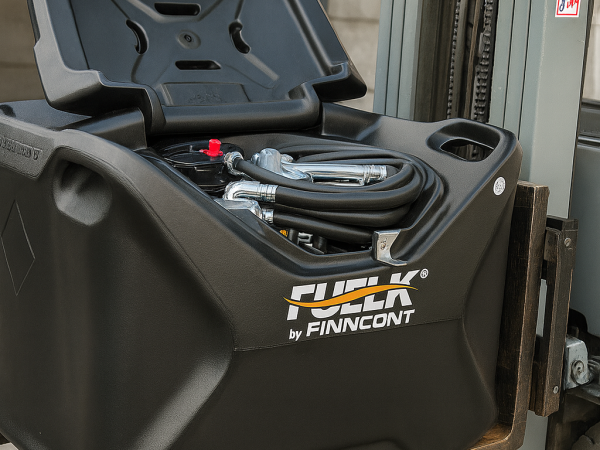 Mobiele brandstoftank op heftruck